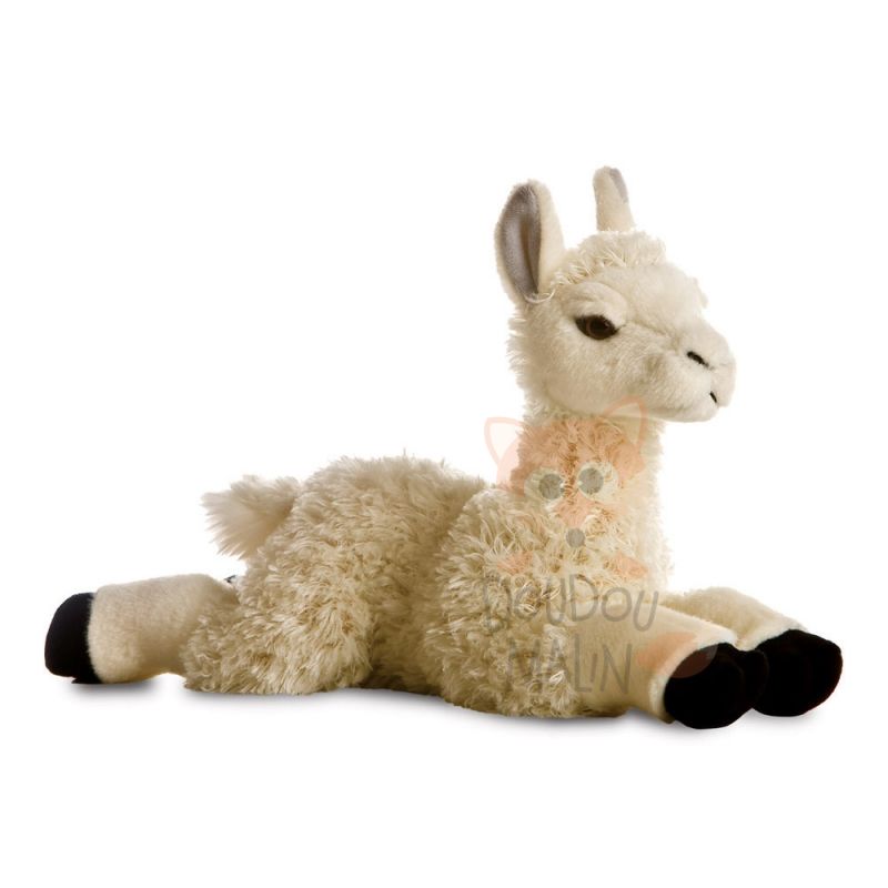  peluche lama beige noire 30 cm 